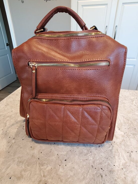 backpack purse vegan leather Gray Convertible / Crossbody Pretty meets practicality in this backpack made of richly Large Vegan Leather Backpack Purse